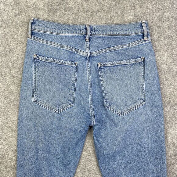 Agolde Riley Jeans High Rise Crop Jeans Size 30 Straight Light wash A056B-1255 - Picture 11 of 12